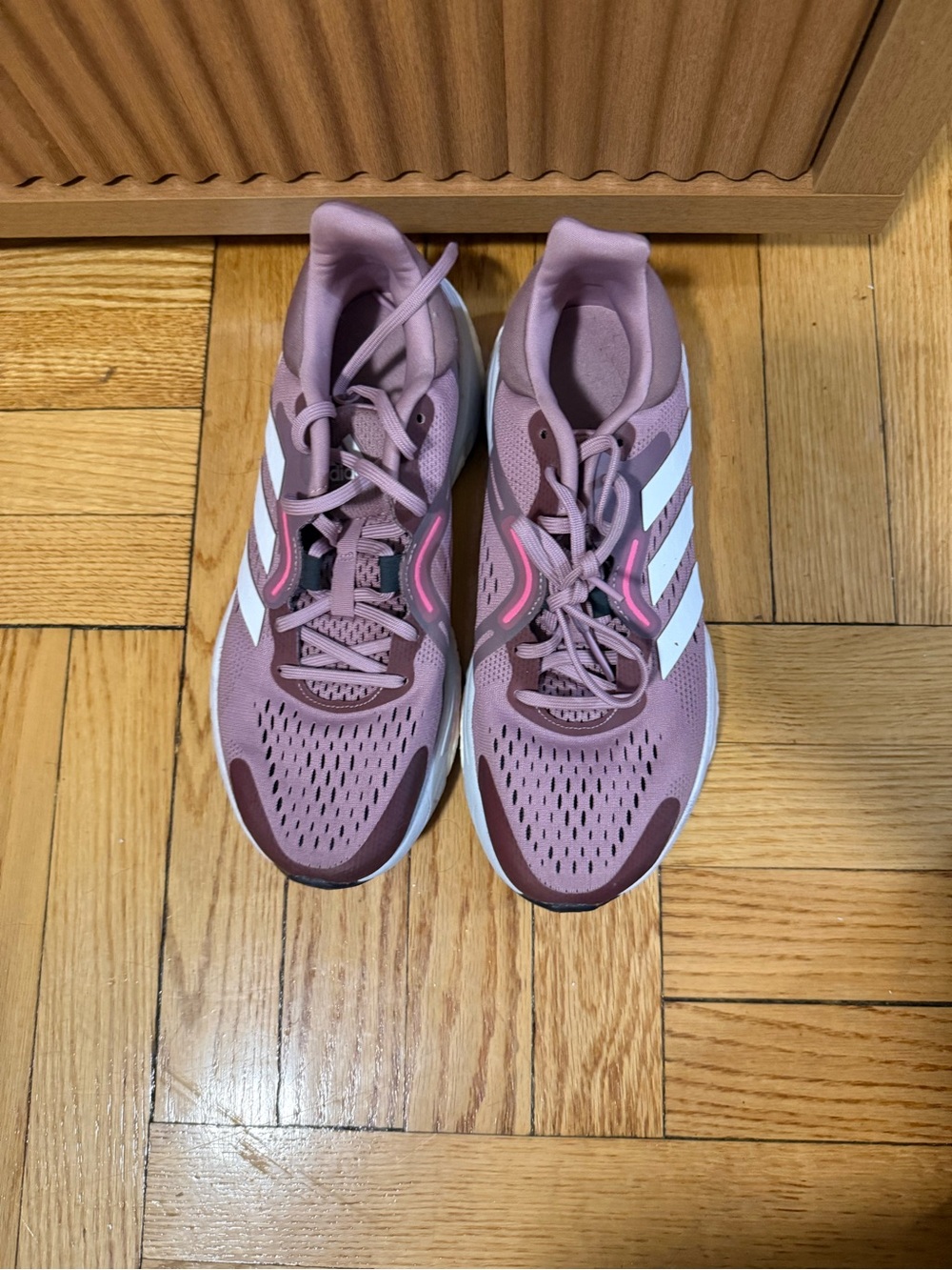 adidas Women's Athletic Sneakers in Mauve and White